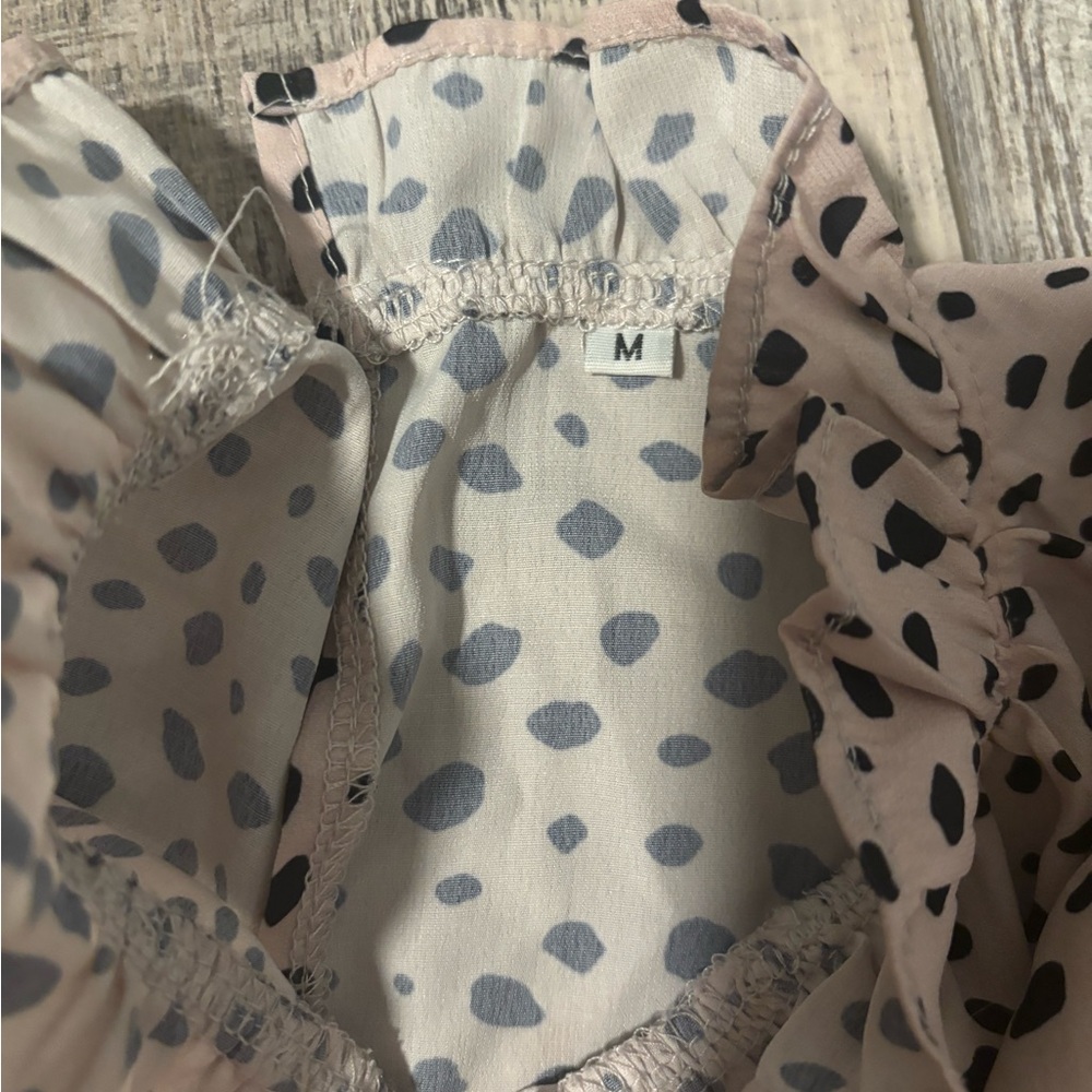 Polka Dot Ruffle Blouse - Picture 2 of 3